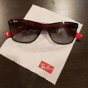 Ray-Ban Wayfarer Shields w/ red arms